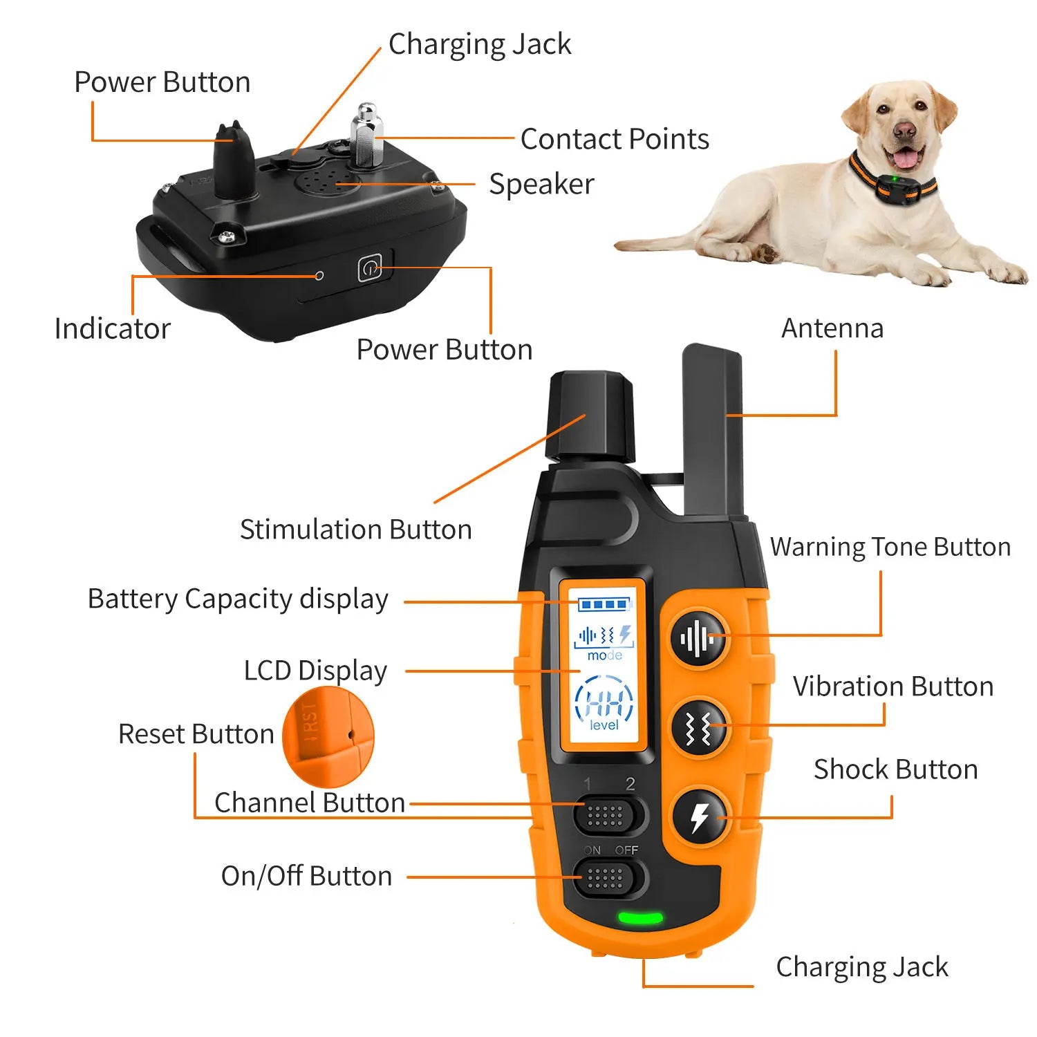 3300Ft Dog Training Collar – Waterproof Rechargeable Remote E-Collar