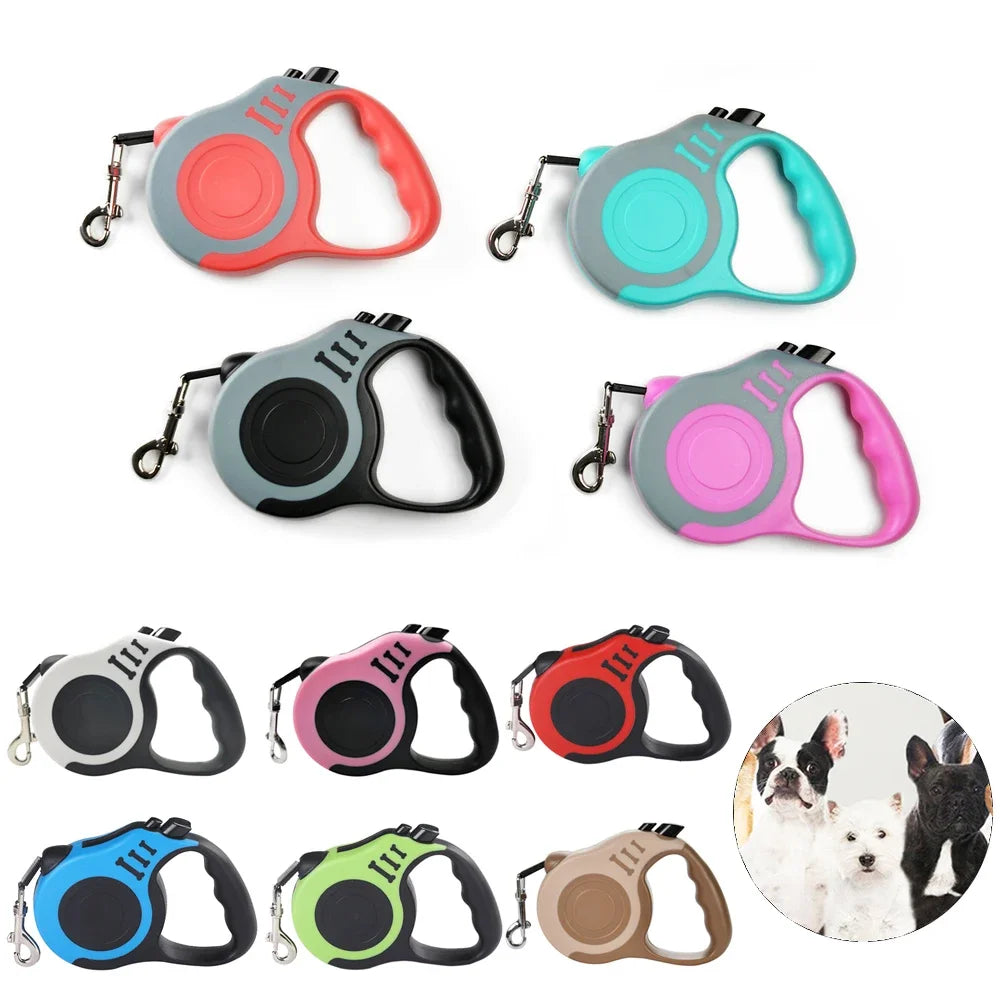 Retractable Dog Leash – 3M/5M Durable Nylon Lead for Small to Large Pet