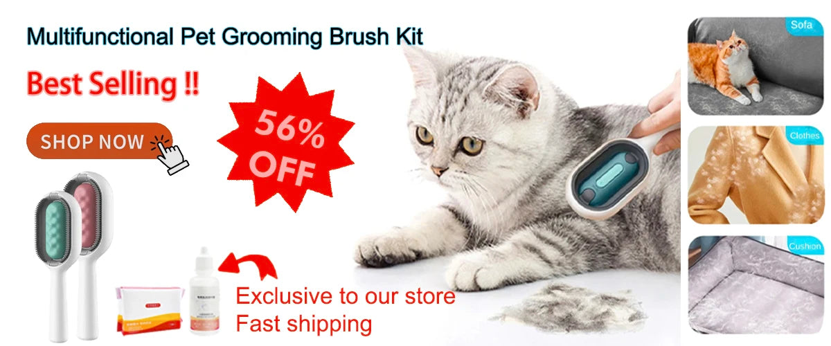 Dog & Cat Grooming Brush – Anti-Knot & Hair Removal Comb for Short Hair Pets