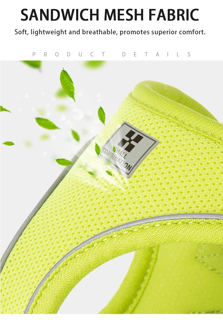 Reflective Dog Harness & Leash Set – Adjustable Pet Vest for Small & Medium Dogs