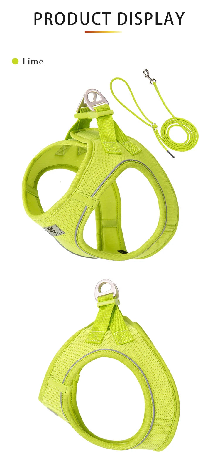 Reflective Dog Harness & Leash Set – Adjustable Pet Vest for Small & Medium Dogs