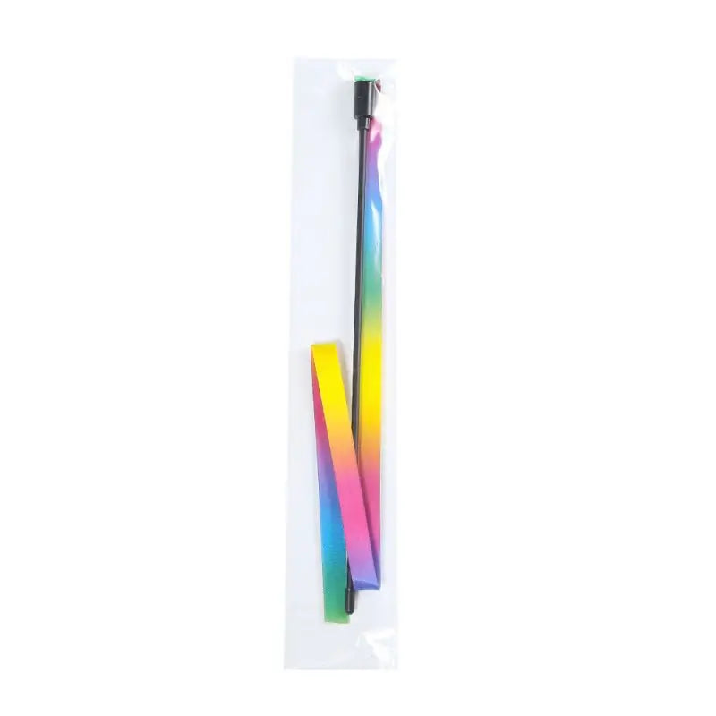 Rainbow Cat Teaser Wand – Interactive Toy with Colorful Strips for Playful Cats