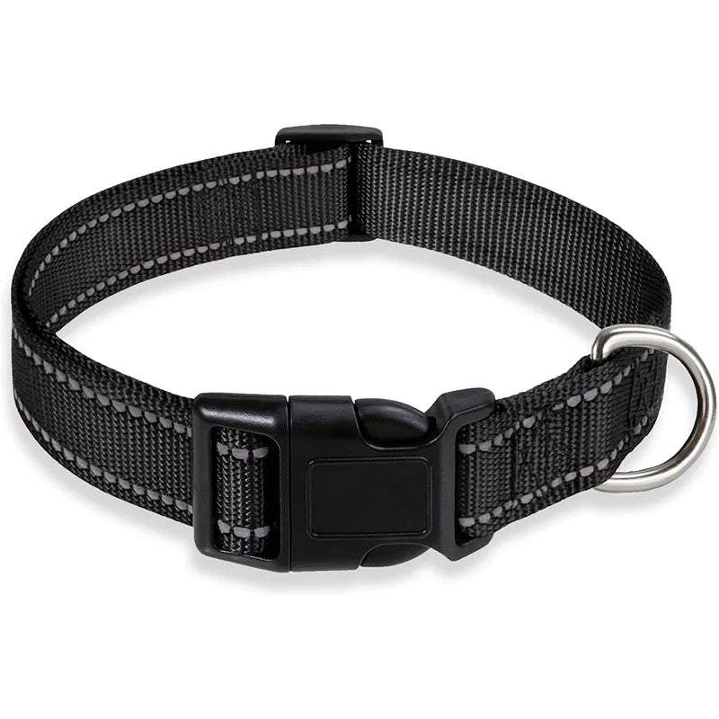 Reflective Adjustable Nylon Dog Collar for Small & Medium Pets