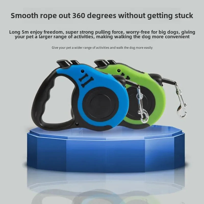 Retractable Dog Leash – 3M/5M Durable Nylon Lead for Small to Large Pet