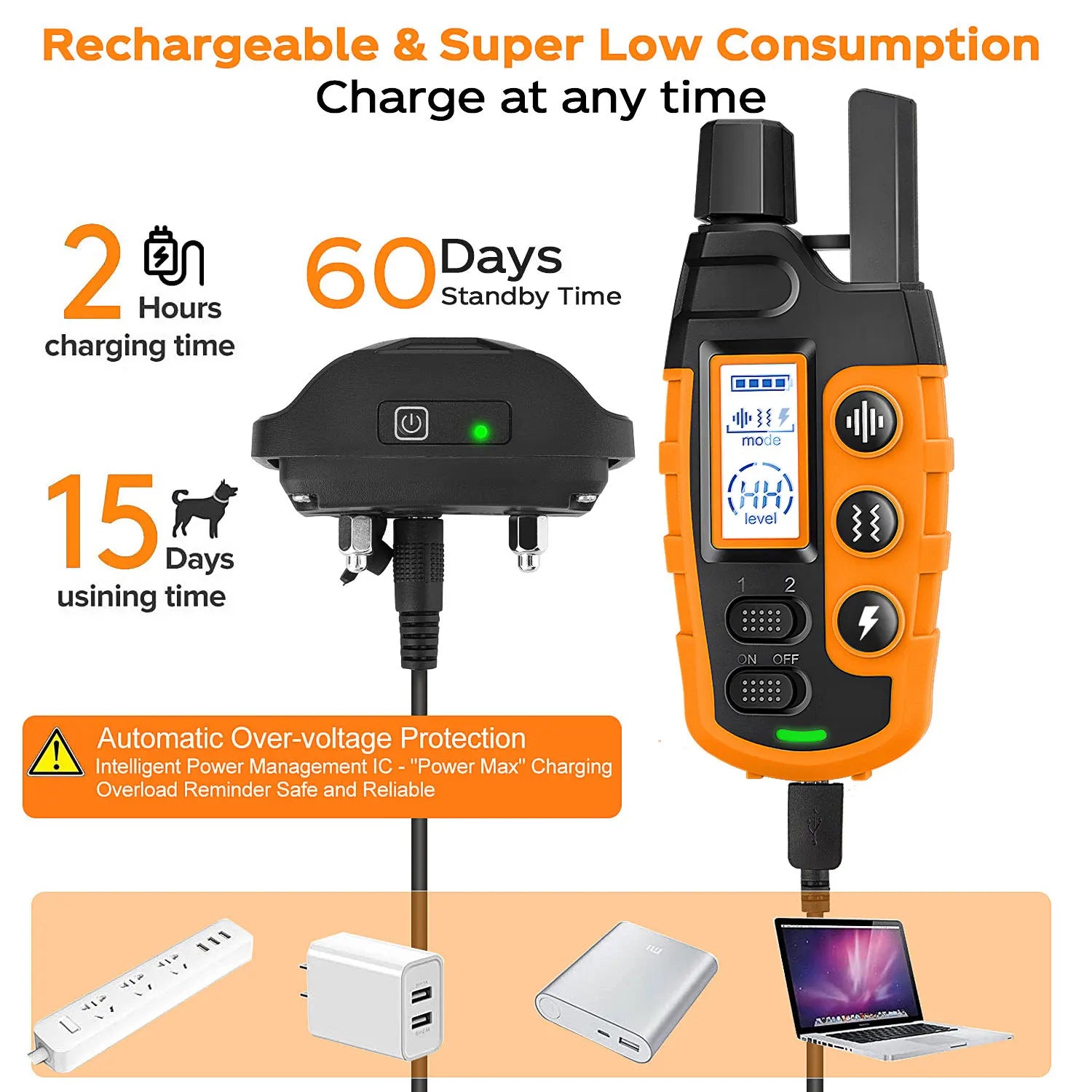3300Ft Dog Training Collar – Waterproof Rechargeable Remote E-Collar