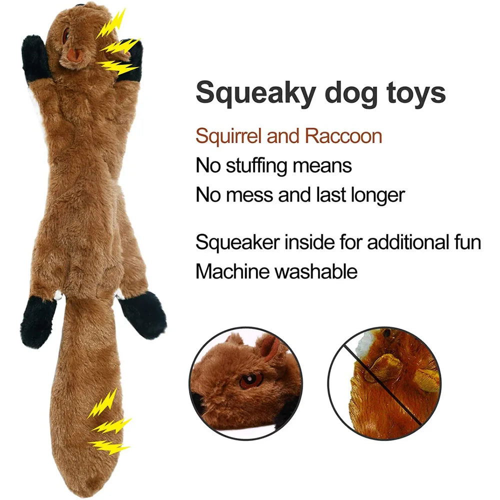 Stuffing-Free Squeaky Dog Toy – Durable Crinkle Plush Chew Toy