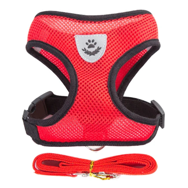 Adjustable Dog Harness & Leash Set – Breathable Vest for Small Dogs & Cats
