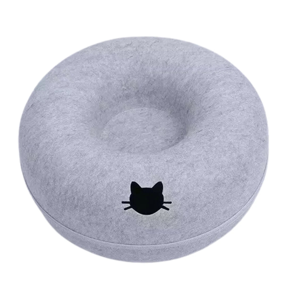 Felt Donut Cat Bed with Breather Hole & Hideaway Tunnel
