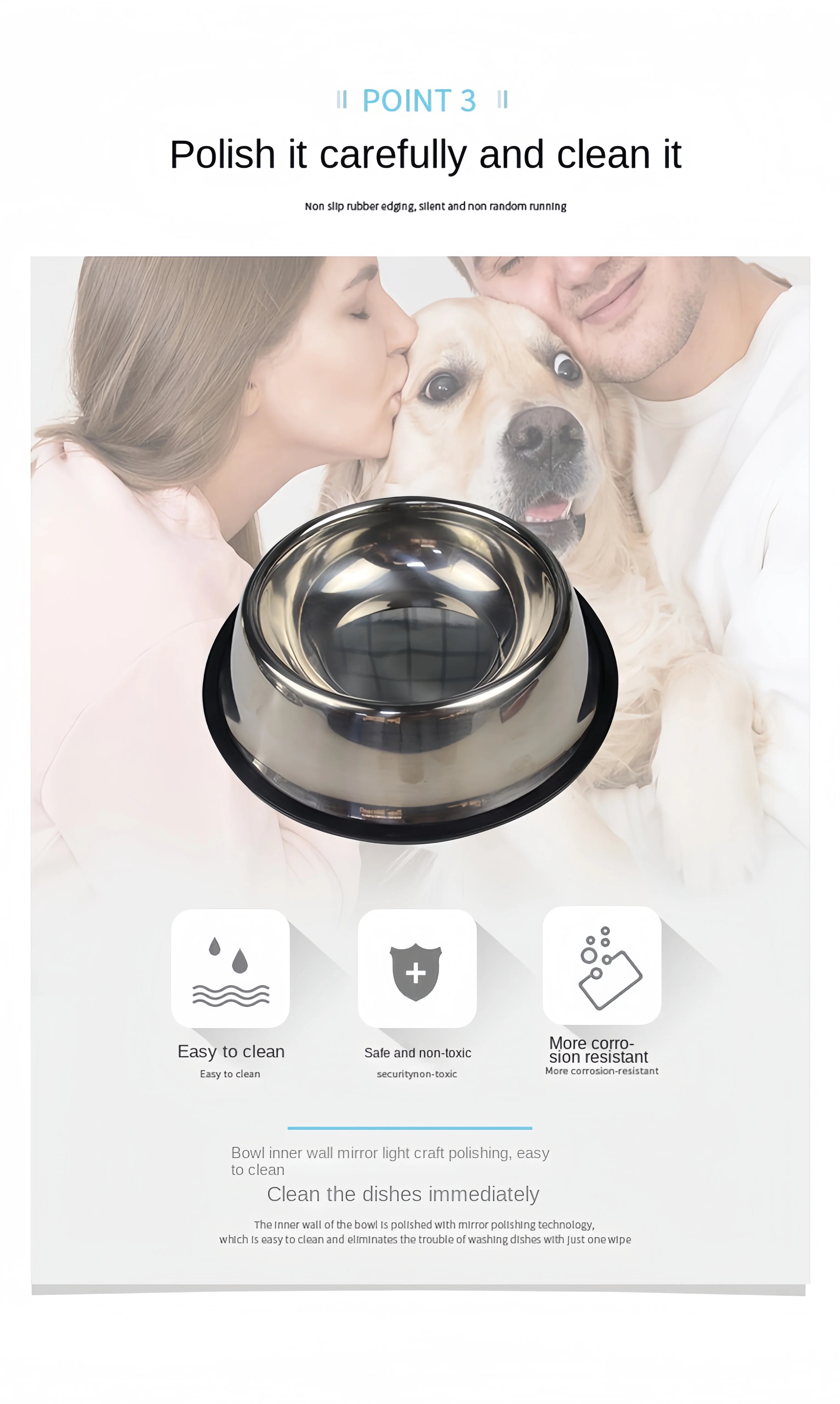 Stainless Steel Pet Feeding Bowl – Durable Food & Water Dish (6 Sizes)