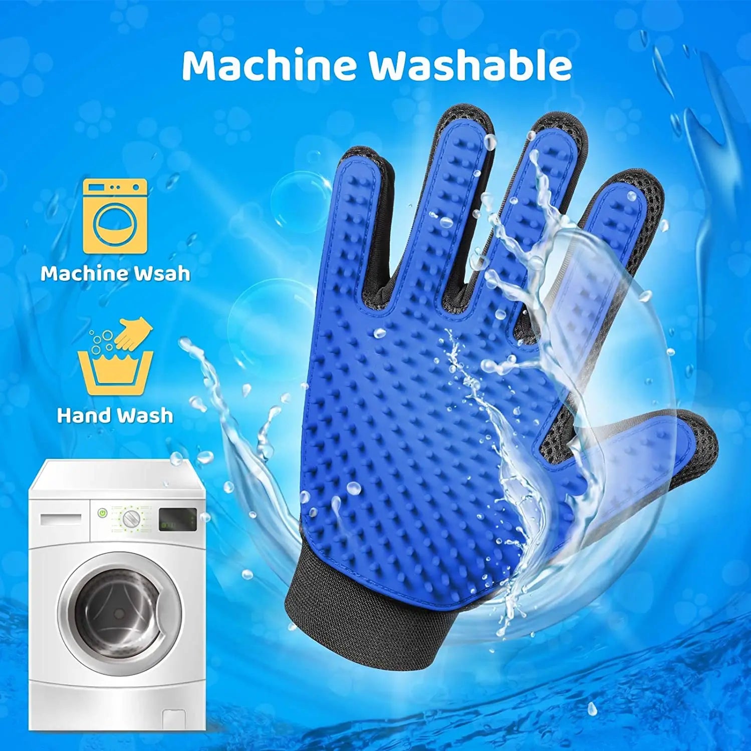 Gentle Pet Grooming Glove – Hair Remover Mitt for Cats & Dogs