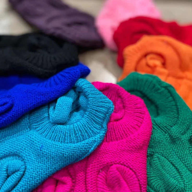 Knitted Dog Sweater – Winter Pet Clothes for Small & Medium Dogs