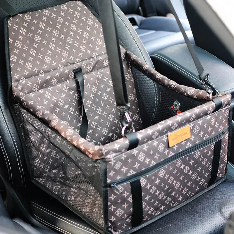 Double-Thick Pet Car Seat Bag – Waterproof Travel Mat & Mesh Hanging Carrier