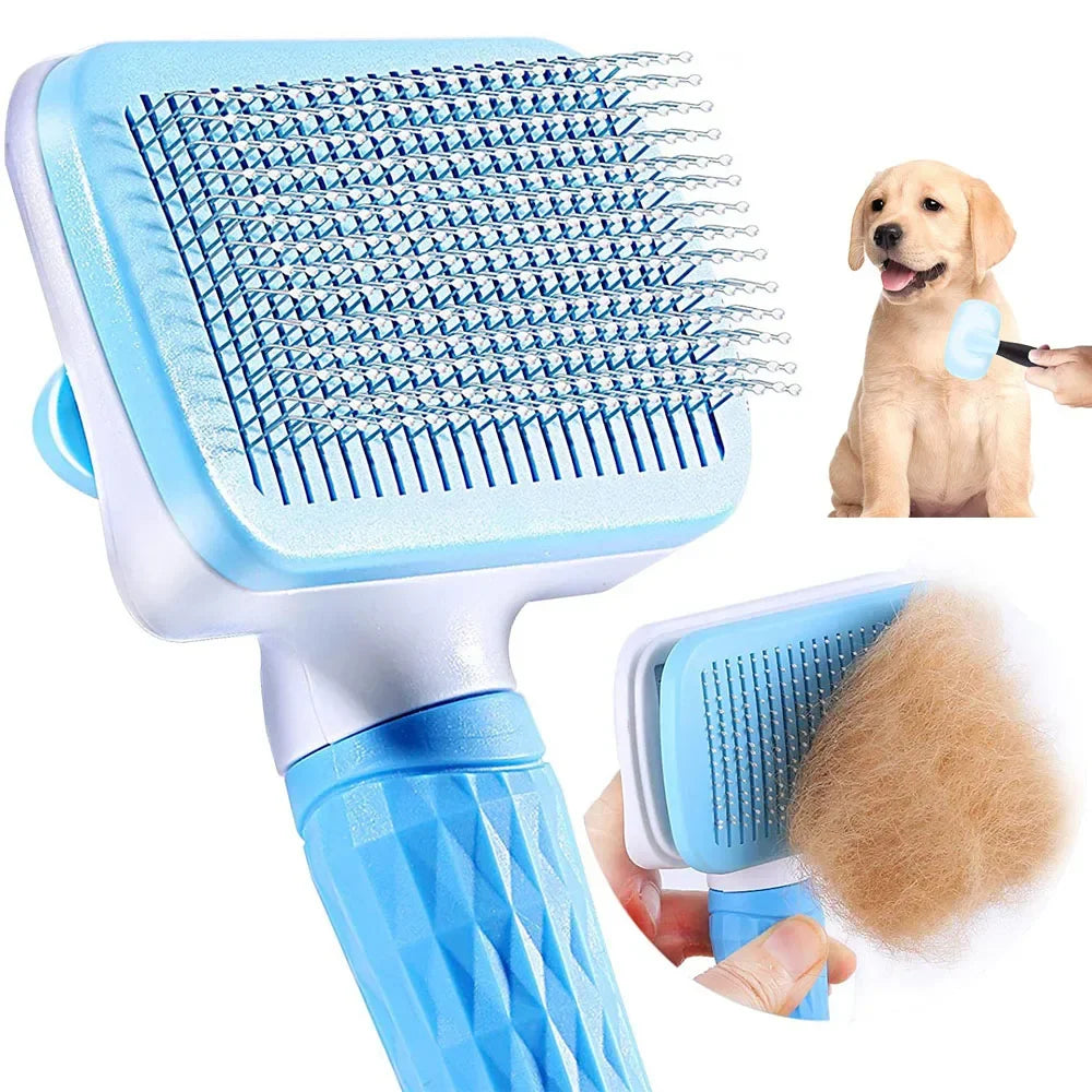 Pet Hair Remover Brush – Grooming Comb for Long-Haired Dogs & Cats
