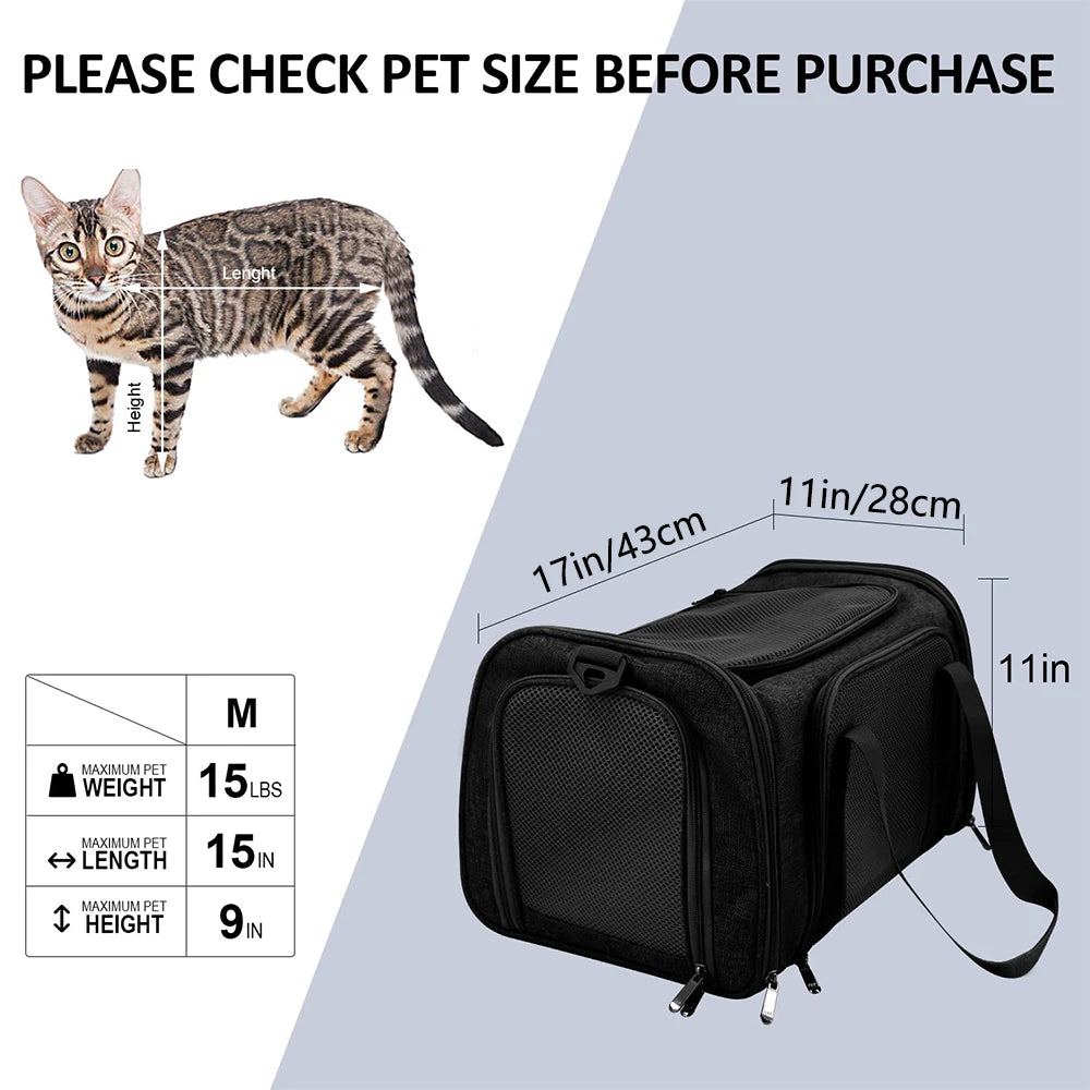 Soft-Sided Pet Carrier Backpack – Airline Approved Travel Bag for Small Dogs & Cats