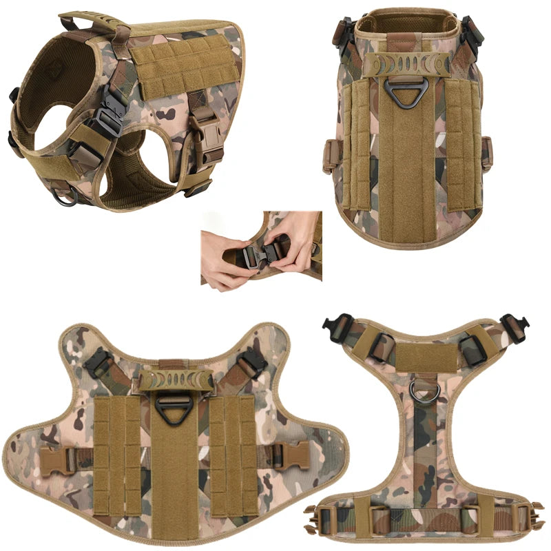 Tactical Dog Harness & Leash Set – Military Training Vest for All Breeds