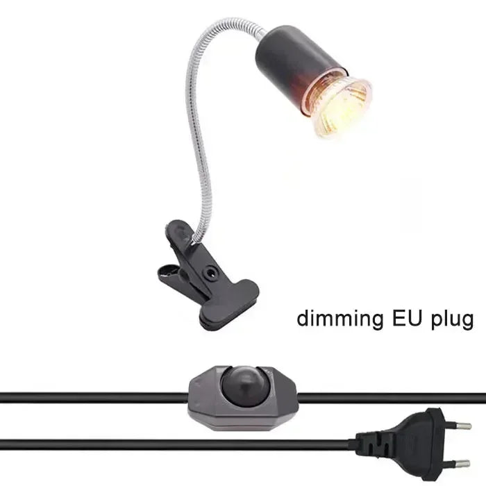 50W Reptile Heat Lamp with Adjustable Gooseneck & Bulb