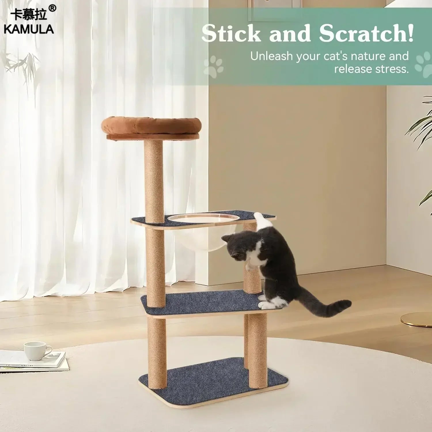 Self-Adhesive Cat Scratcher Pad – Sofa & Wall Protector Scratch Mat