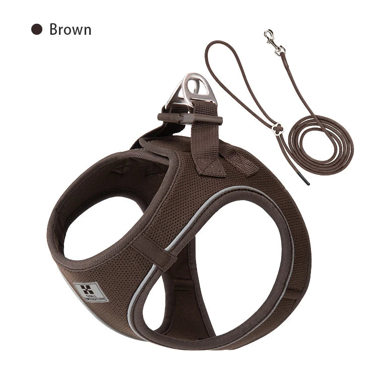 Reflective Dog Harness & Leash Set – Adjustable Pet Vest for Small & Medium Dogs