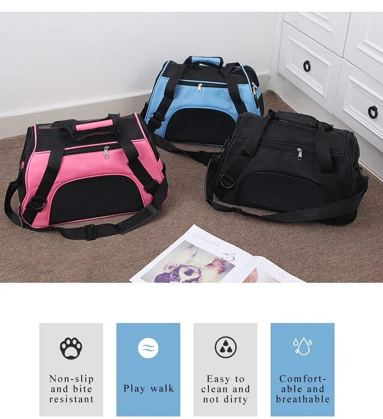 Portable Pet Carrier Bag – Breathable Travel Handbag for Small Dogs & Cats