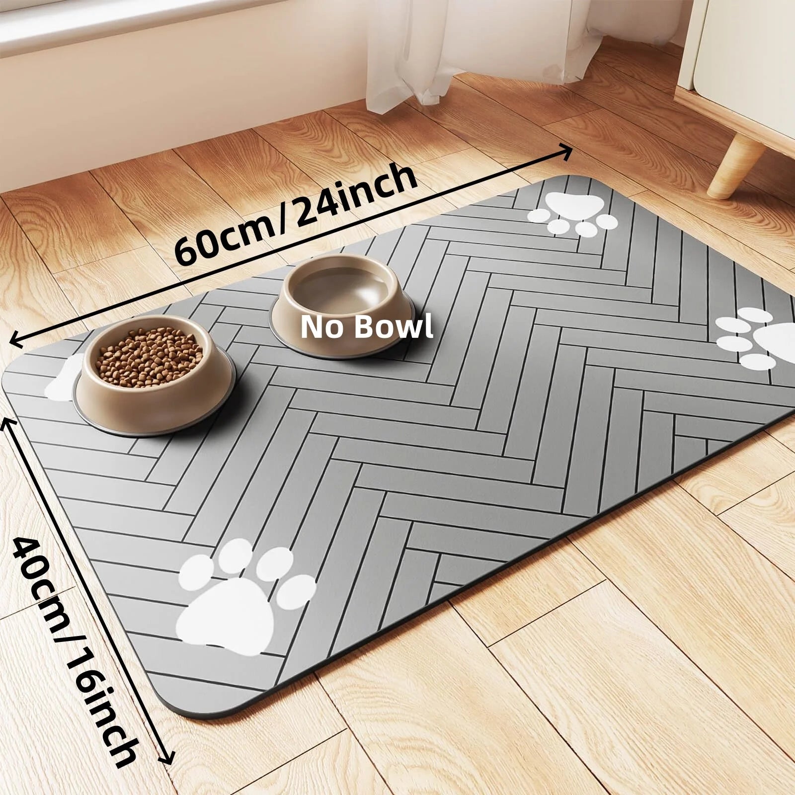 Absorbent Pet Feeding Mat – Quick-Dry Bowl Placemat with Waterproof Backing
