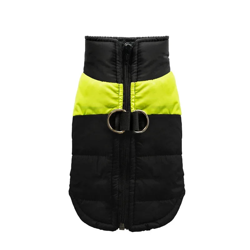Waterproof Winter Dog Jacket – Warm Padded Vest with Zipper for Small to Large Dogs