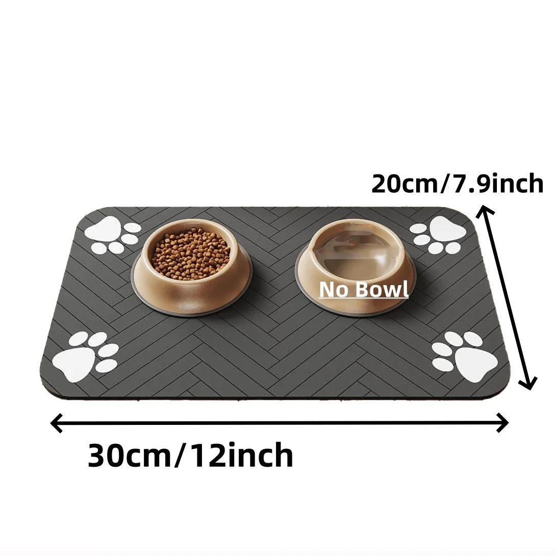Absorbent Pet Feeding Mat – Quick-Dry Bowl Placemat with Waterproof Backing