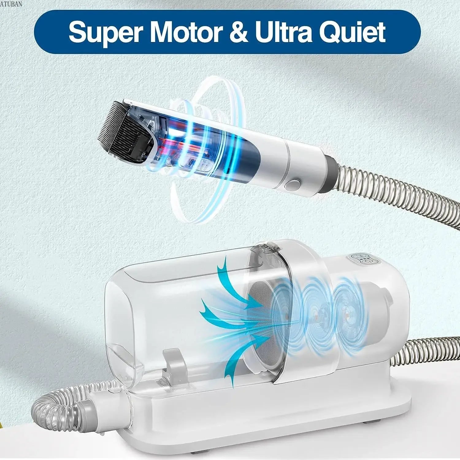 Dog Grooming Vacuum Kit with 2.3L Hair Collection & Pet Brush Tools