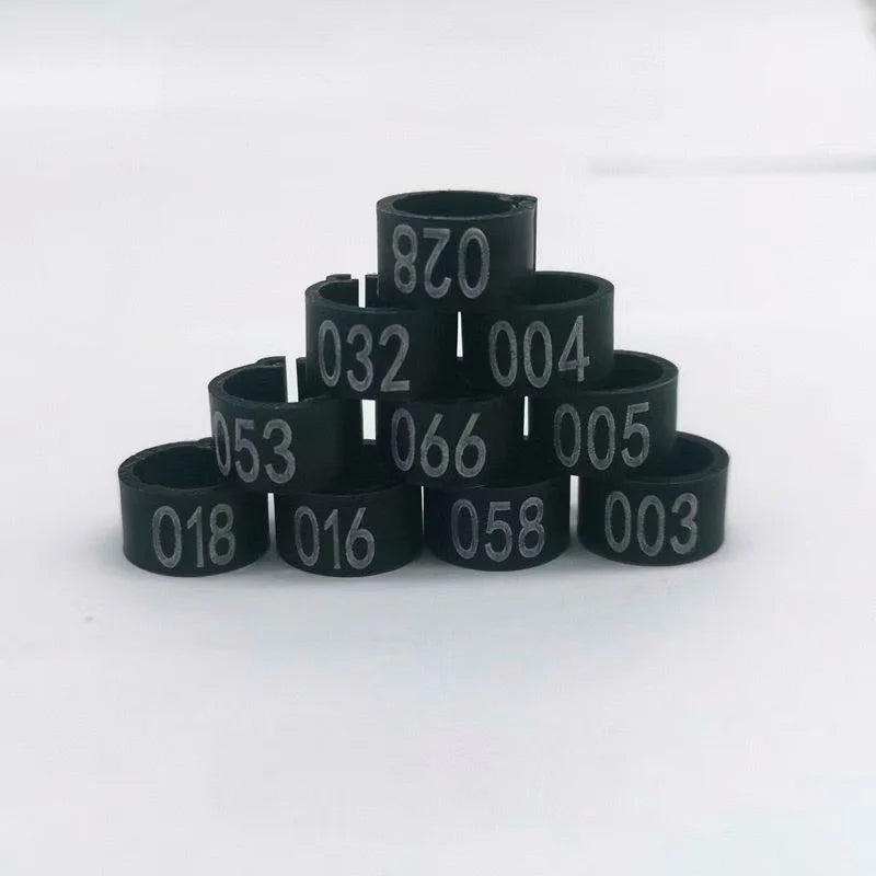100pcs 8mm Bird ID Clip Rings – Numbered Plastic Leg Bands for Parrots & Pigeons