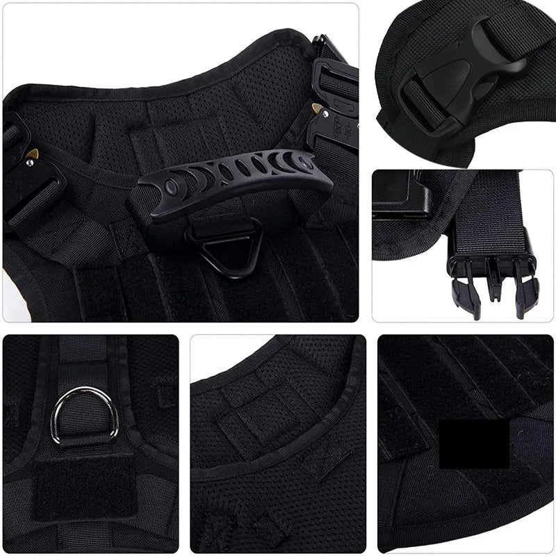 Tactical Dog Harness & Leash Set – Military Training Vest for All Breeds