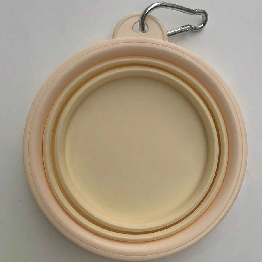 350ml Foldable Pet Travel Bowl – Macaron Color with Carabiner