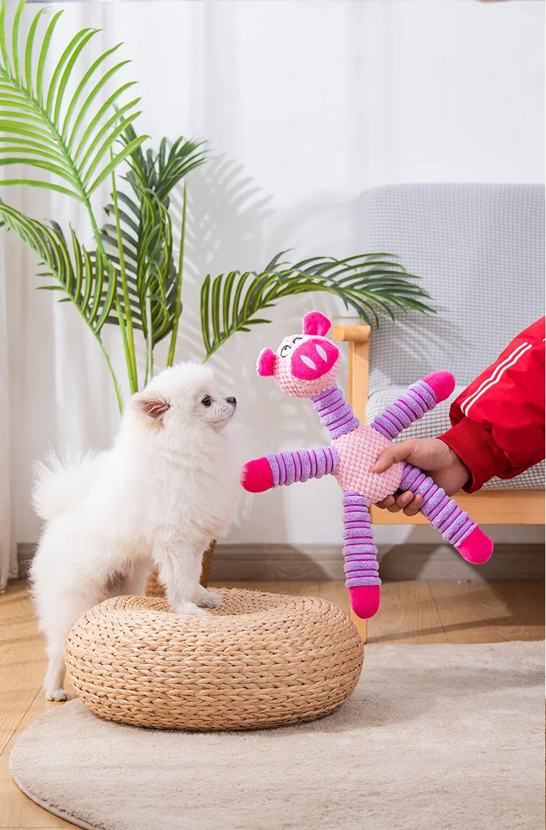 Indestructible Squeaky Plush Dog Toy – Animal Shape Chew Toy for Dogs