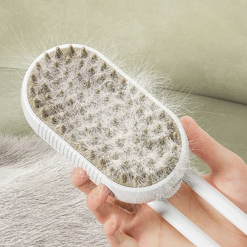 3-in-1 Pet Spray Massage Brush – Foldable Steam Comb for Bathing & Hair Removal