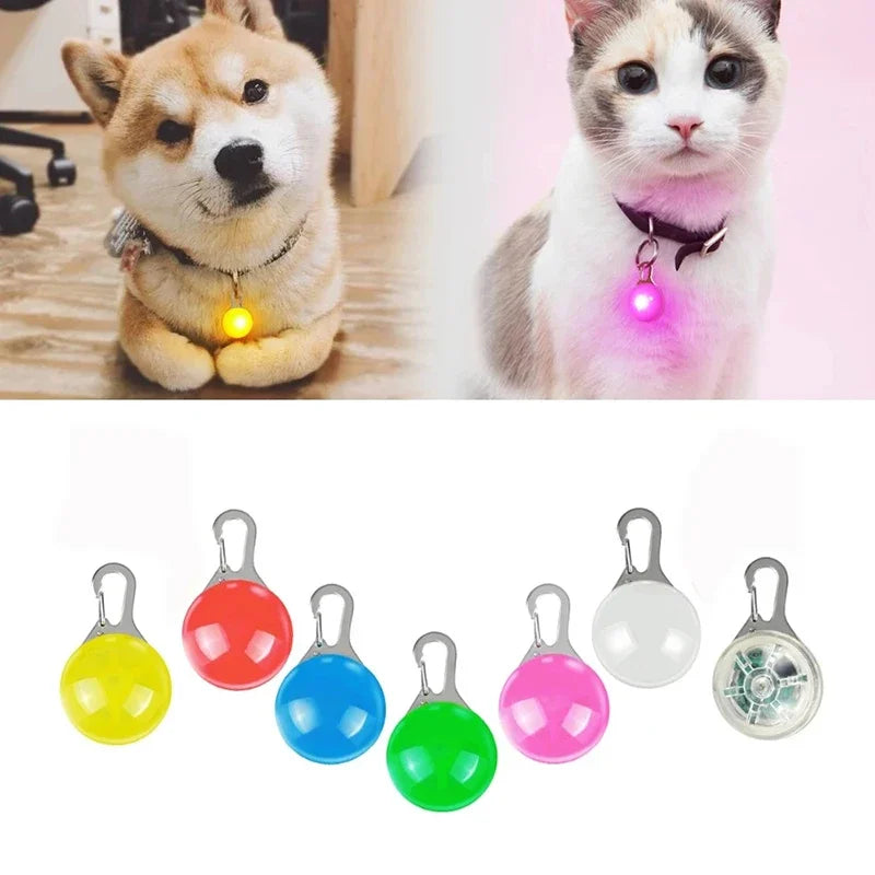LED Flashing Dog Collar – Glowing Night Safety Pet Collar with Pendant