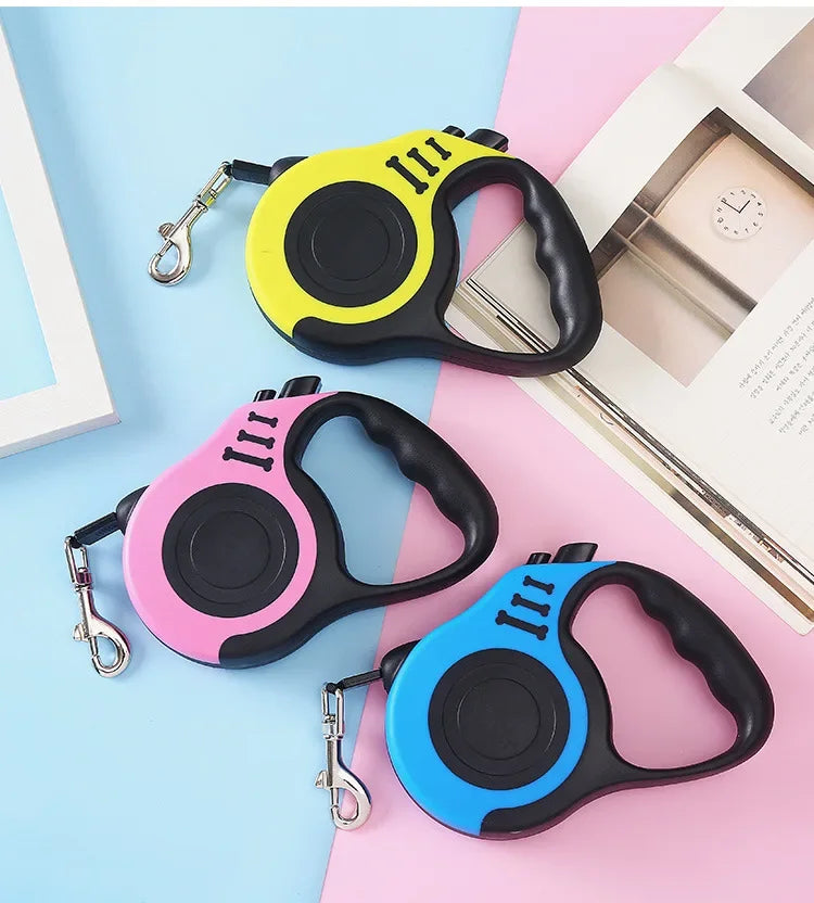 Retractable Dog Leash – 3M/5M Durable Nylon Lead for Small to Large Pet