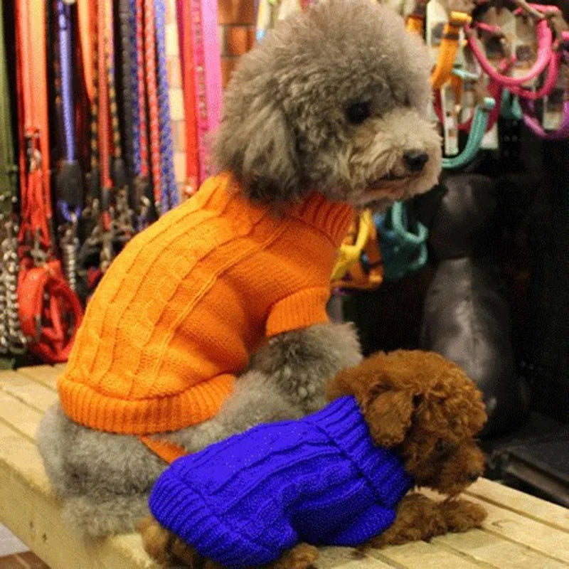Knitted Dog Sweater – Winter Pet Clothes for Small & Medium Dogs