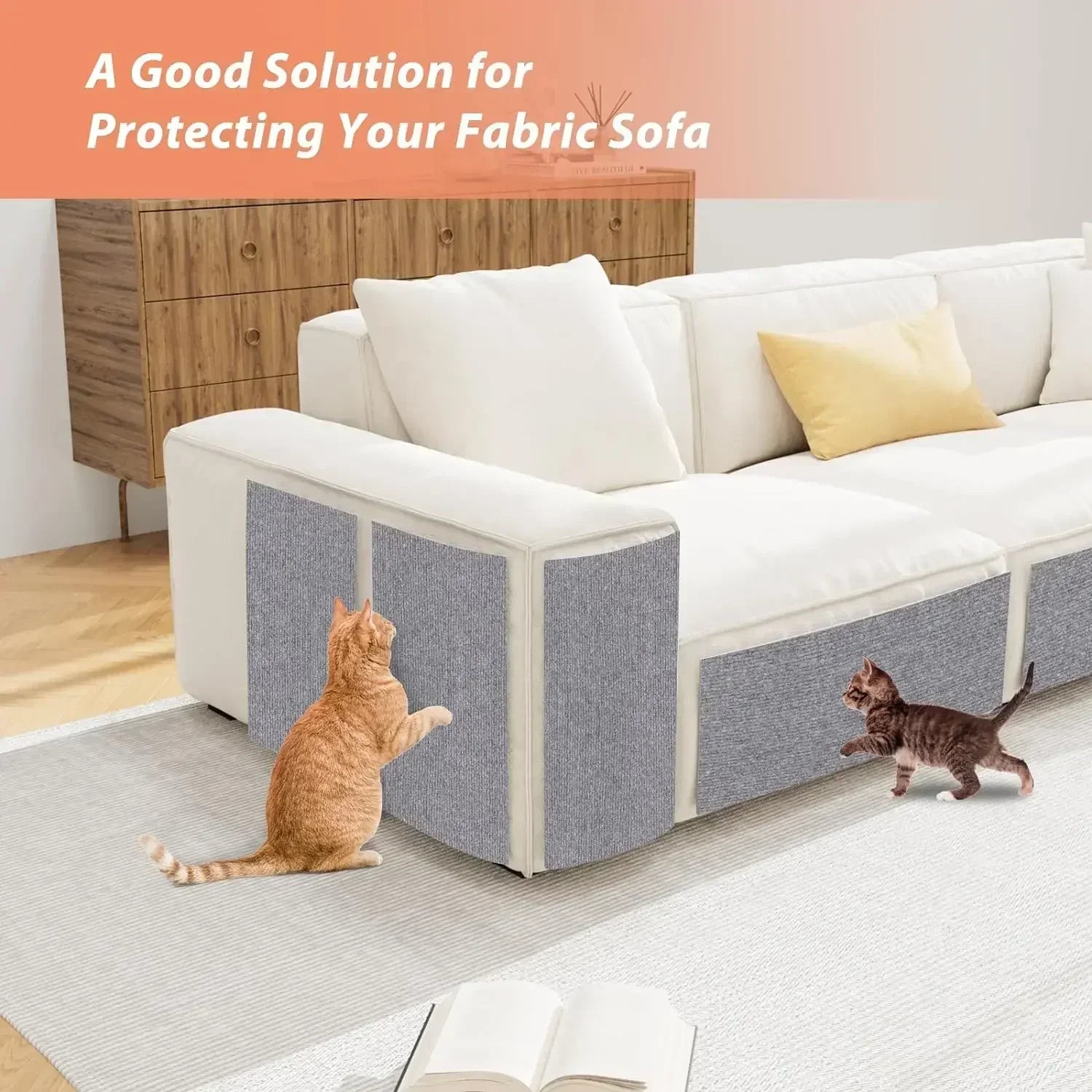 Self-Adhesive Cat Scratcher Pad – Sofa & Wall Protector Scratch Mat