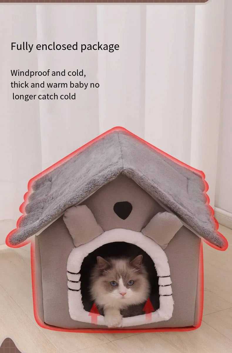 All-Season Washable Pet House – Soft Indoor Bed for Cats & Small Dogs