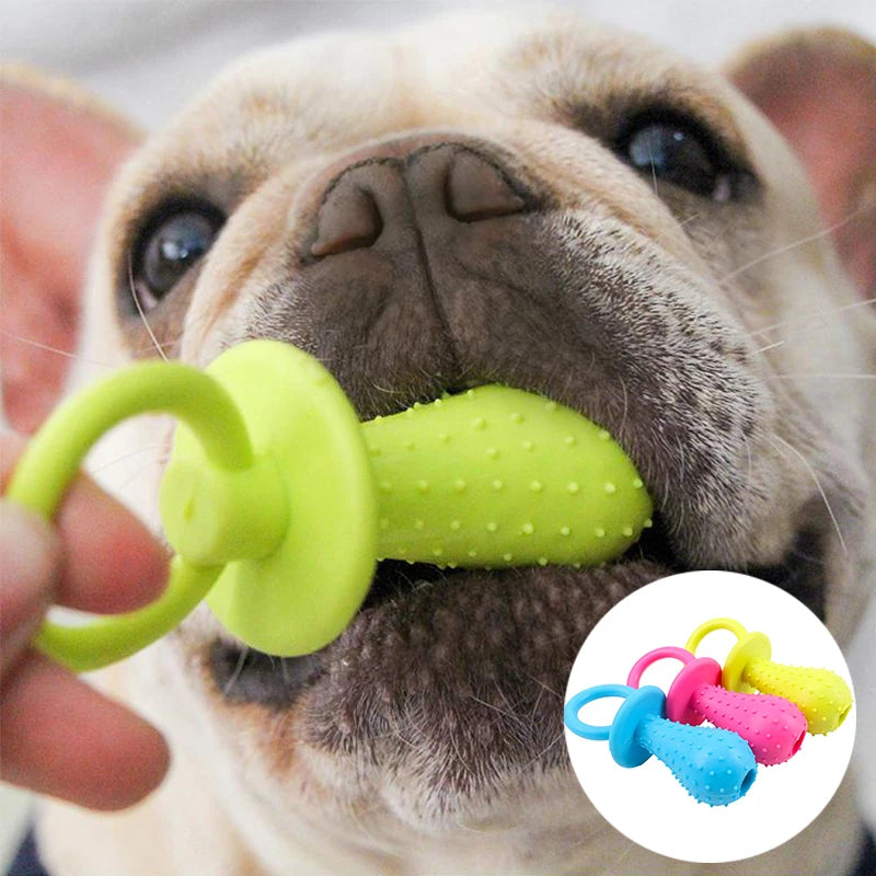 Rubber Bone Chew Toy – Bite-Resistant & Teeth Cleaning Toy for Small Dogs