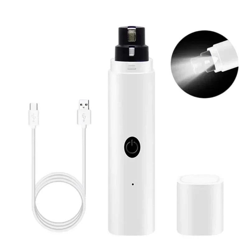 Electric Pet Nail Grinder – USB Rechargeable Dog & Cat Nail Clippers with LED Light
