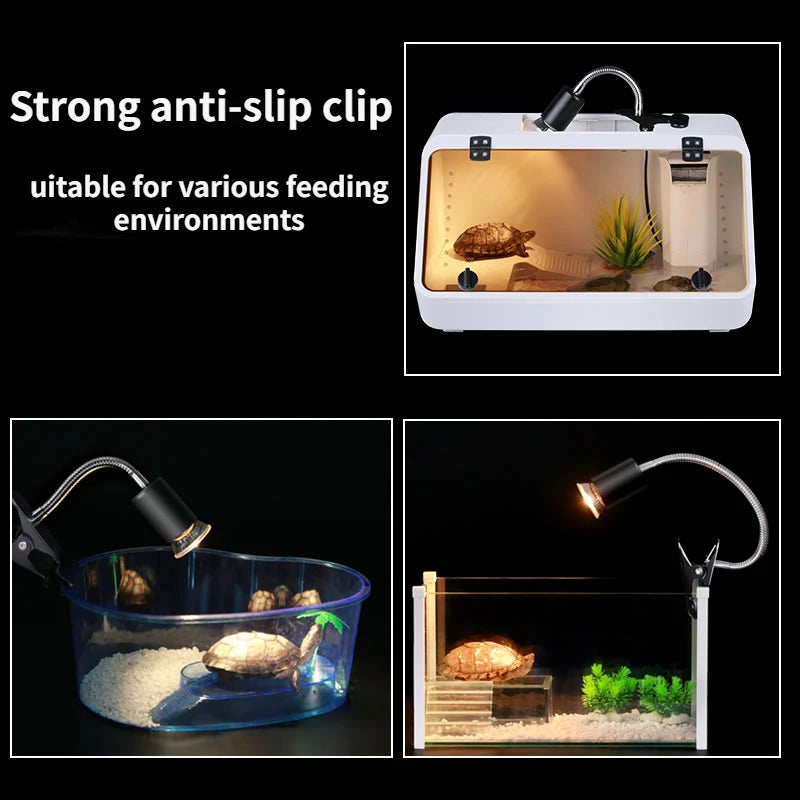 50W Reptile Heat Lamp with Adjustable Gooseneck & Bulb