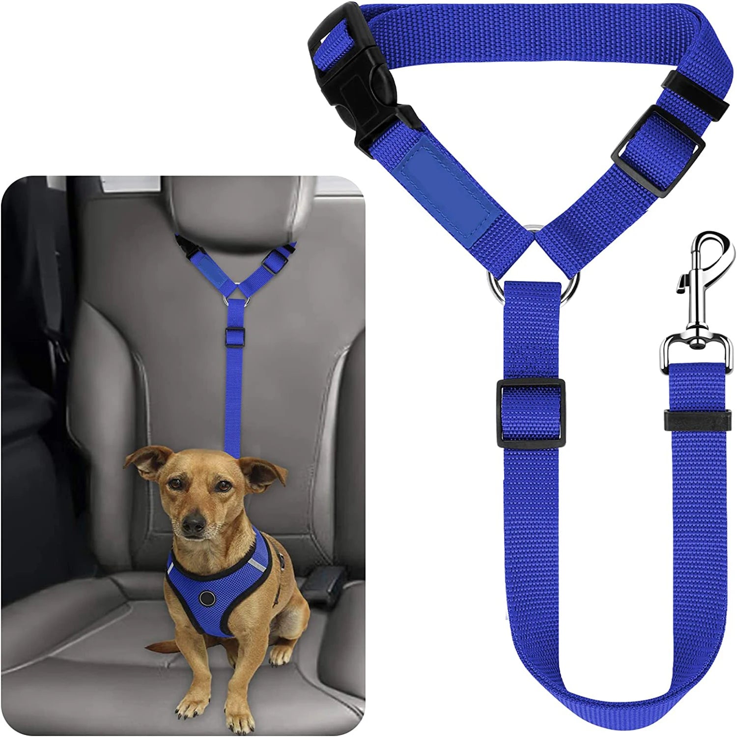 Adjustable Pet Car Seat Belt – Dog & Cat Safety Restraint for Headrest