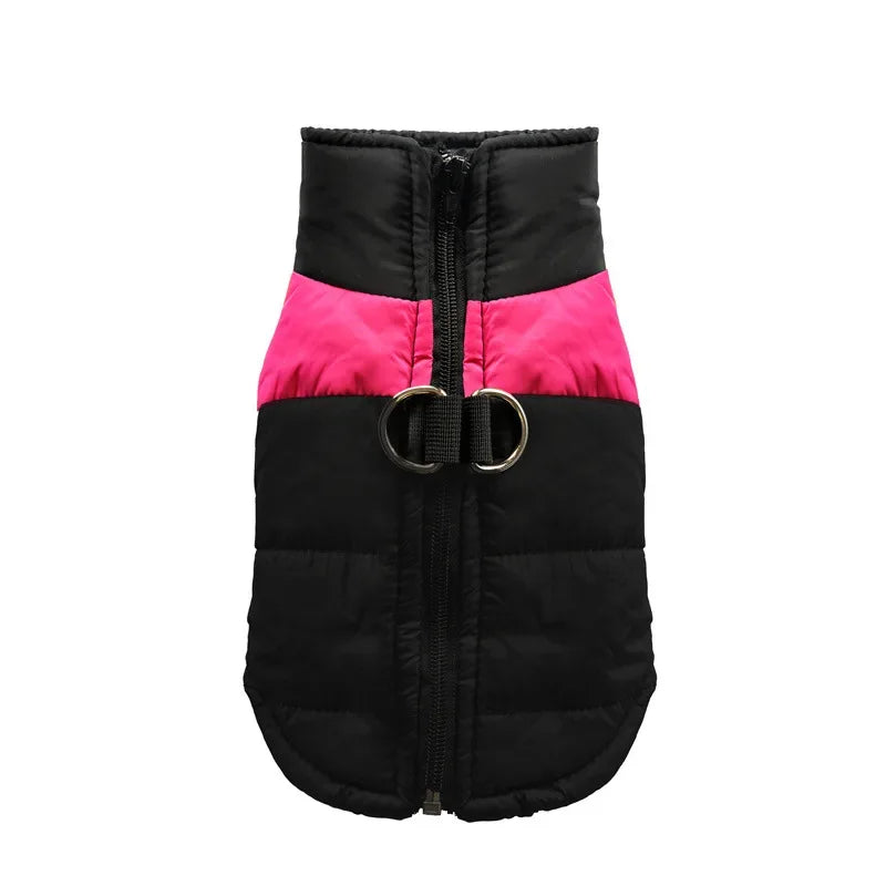 Waterproof Winter Dog Jacket – Warm Padded Vest with Zipper for Small to Large Dogs