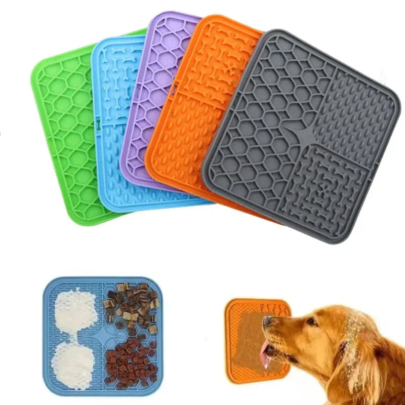 Silicone Lick Mat for Dogs – Slow Feeder & Bath Time Distraction Pad