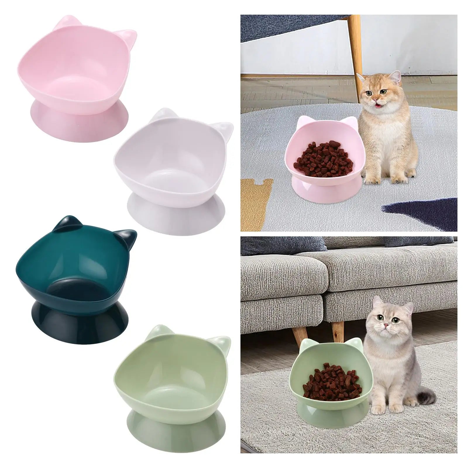 Raised Tilted Pet Bowl – Spine-Protecting Feeder for Cats & Small Dogs
