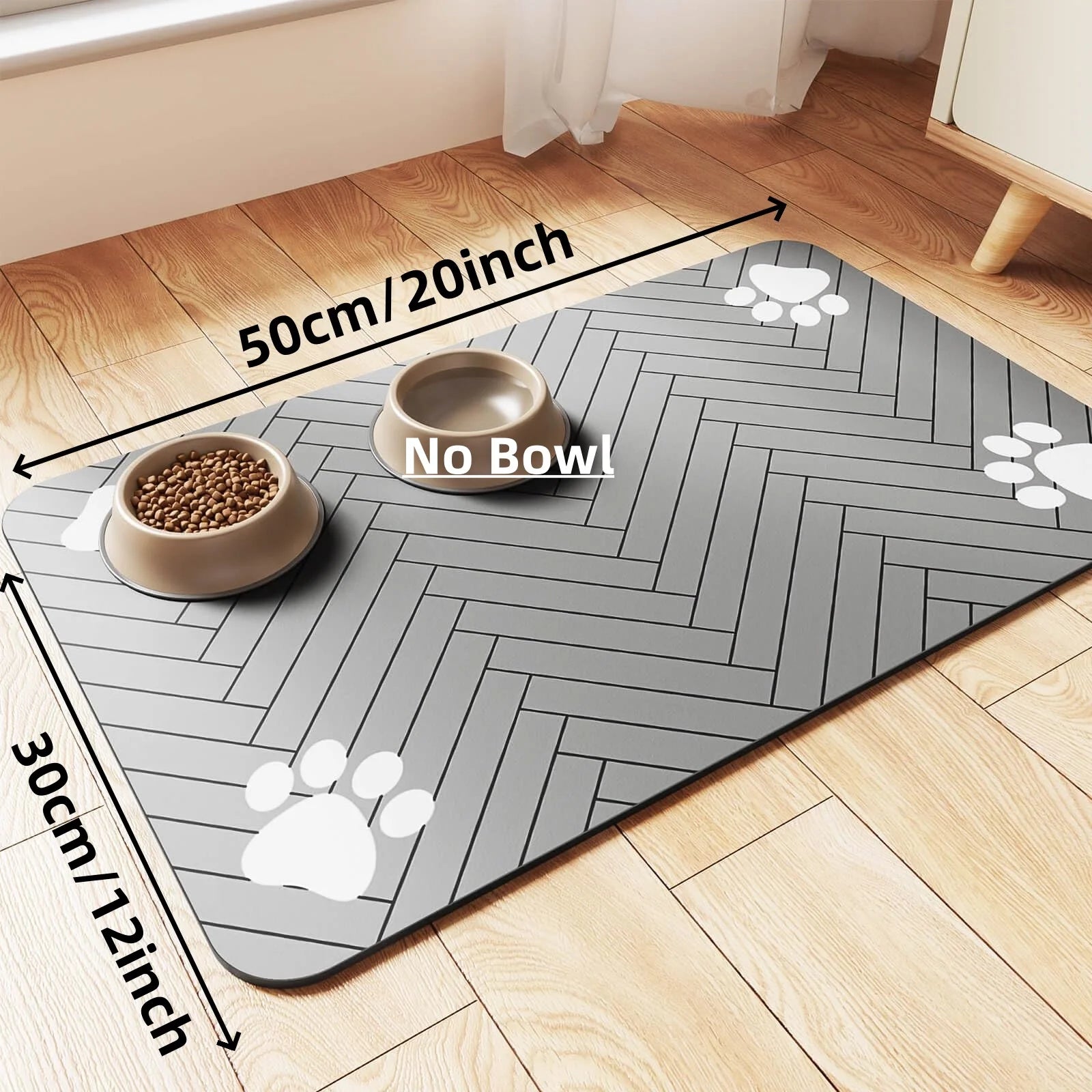 Absorbent Pet Feeding Mat – Quick-Dry Bowl Placemat with Waterproof Backing