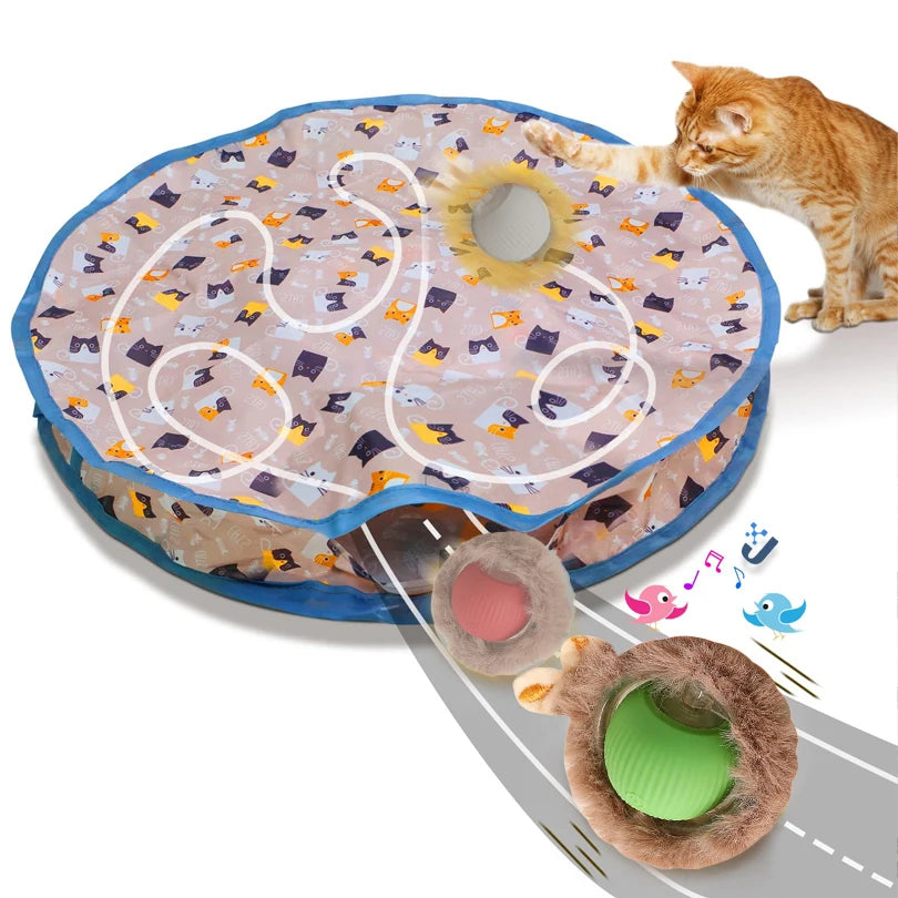 Motion-Activated Rolling Cat Toy – Fast Ball in Pouch for Indoor Play