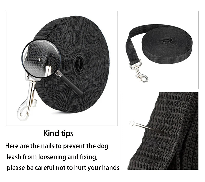Long Dog Training Leash – Outdoor Running Lead for Small & Large Dogs