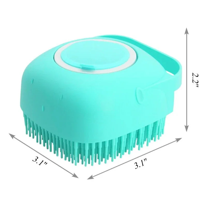 Pet Bath Shampoo Brush – Soft Silicone Grooming Scrubber for Dogs & Cats