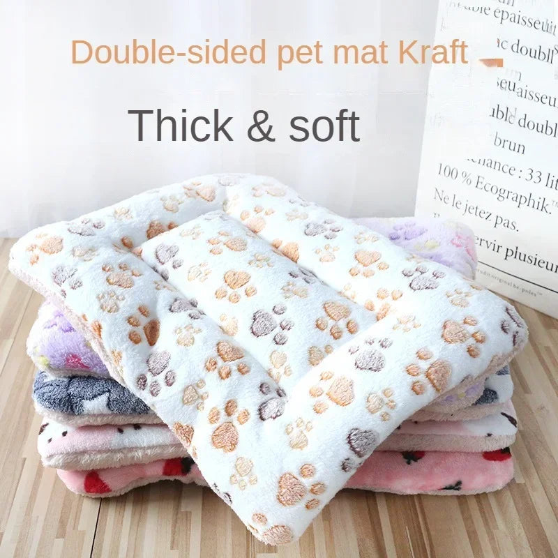 Double-Sided Plush Pet Bed – Warm, Cozy Mat for Cats & Small Dogs