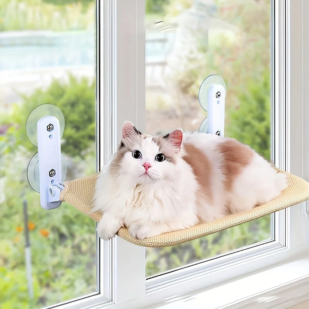 Cat Window Hammock Bed – Hanging Nest with Strong Suction Cups & Washable Mattress